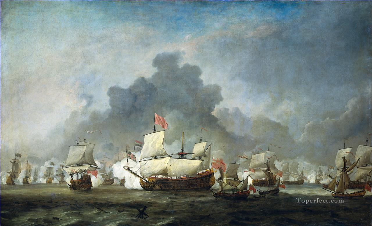 ソールバイの戦い 1672年 デ・ロイテル 1691年 海戦油絵